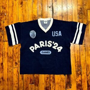 Alex Cooper Paris '24 Games Unwell Jersey‎ Women's Medium Navy V-Neck Pullover